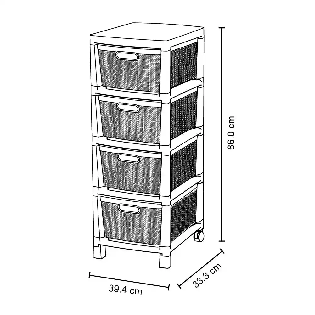 Rimax Cajonero Fique Con Gavetas Gris