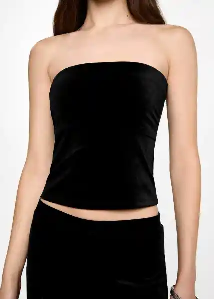 Top Bandiv Negro Talla 21 Teen Niñas Mango