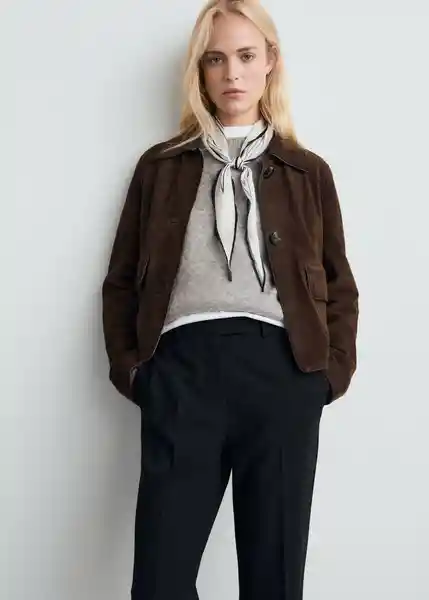 Pantalón Emma Negro Talla 40 Mujer Mango