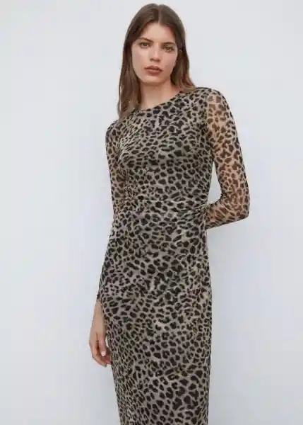 Vestido Claude Marrón Talla S Mujer Mango