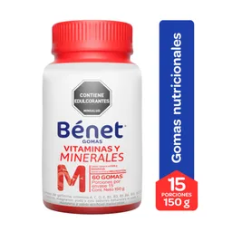 Bénet gomas multivitaminicas vitaminas y minerales sin azucar