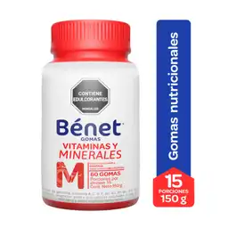 Bénet gomas multivitaminicas vitaminas y minerales sin azucar