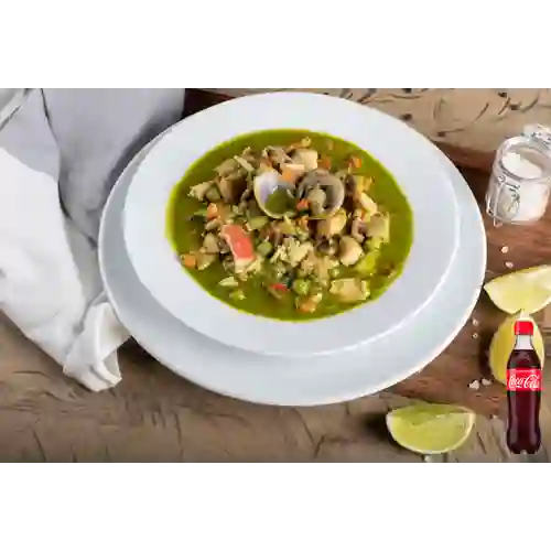 Combo Aguadito de Mariscos +Cocacola Orig 400ml