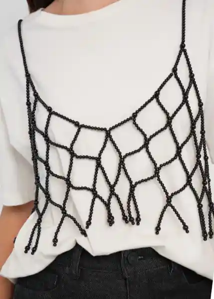 Top Mujer Negro Puro Ultraoscuro Talla XS/S 309g053 Naf Naf