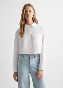 Camisa Pope Crop Off White Talla 19 Teen Niñas Mango