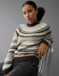 Suéter Tejido Mujer Multicolor MEDIUM 1355050 American Eagle