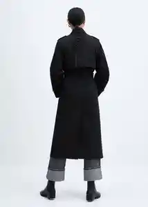 Abrigo Trench Angela Negro Talla 26 Mujer Mango