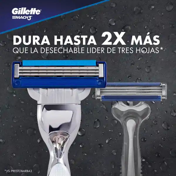 Gillette Máquina de Afeitar Desechable X 3 + Máquina Recargable