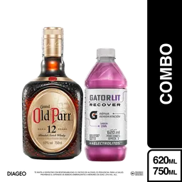 Combo Old Parr Escocés 12 Años + Gatorade Gatorlit Uva 620 mL