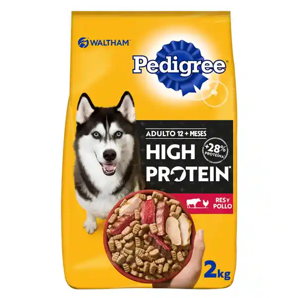Pedigree Alimento para Perro Adulto High Protein Res y Pollo