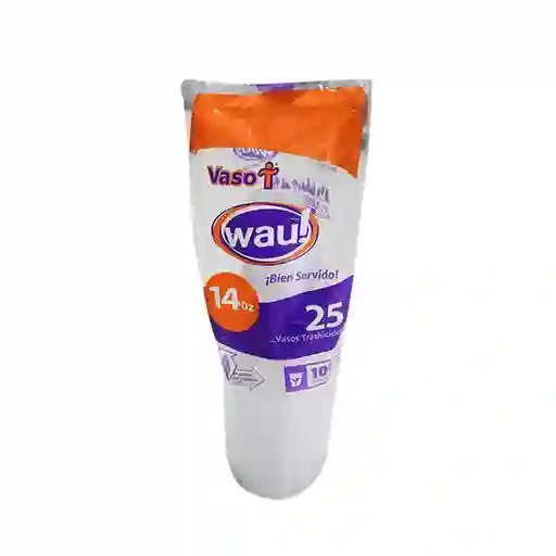 Wau Vaso Traslúcido 14 Oz
