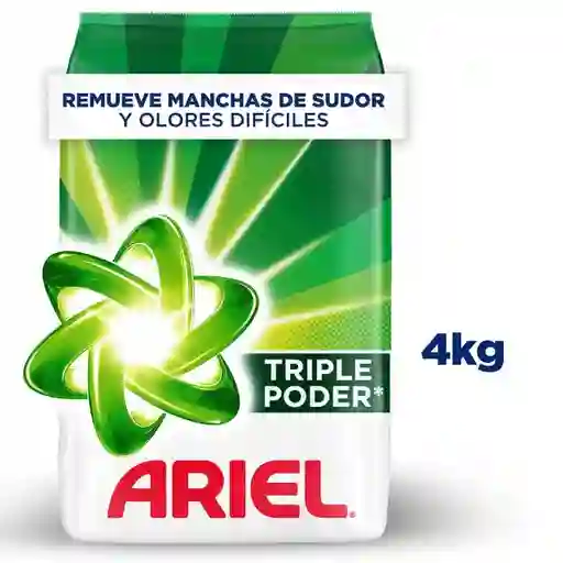 Detergente en Polvo Ariel Triple Poder de 4kg Jabon para Ropa