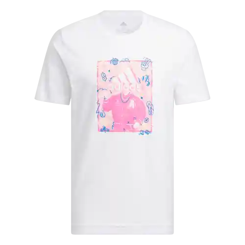 Adidas Camiseta Doodle Manga Corta Lifestyle Hombre Blanco T S