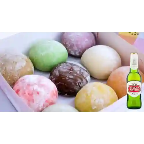 Combo Mochi de Chocolate Blanco + Stella Artois 350 ml