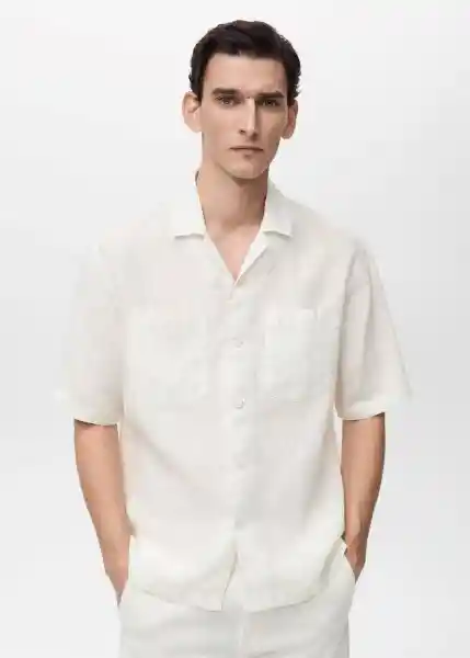 Camisa Safi Blanco Talla S Hombre Mango