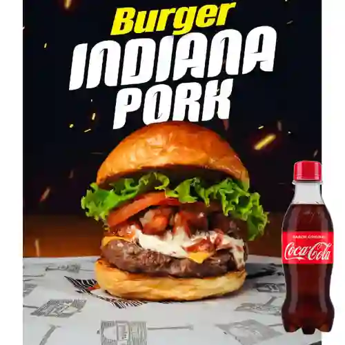 Combo Indiana Pork Burger +Cocacola Orig 250ml