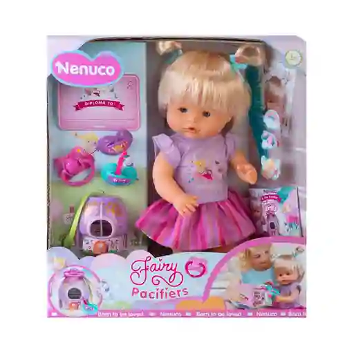 Nenuco Muñeca Bebe Fairy Pacifiers Con Cabello 30 cm
