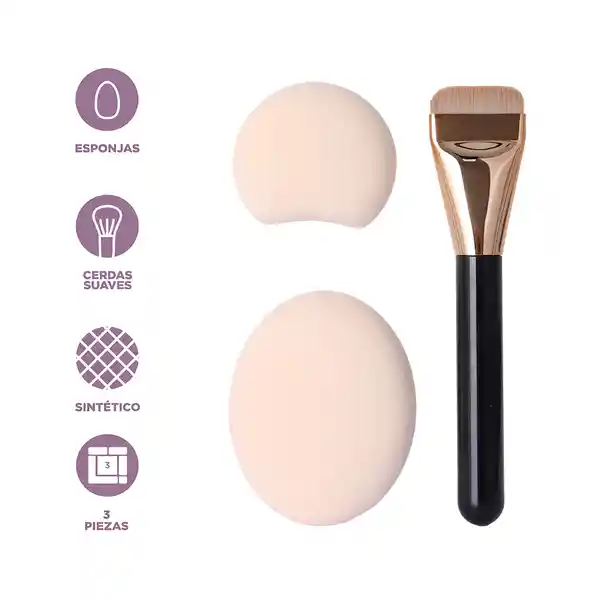 Juego de Brochas de Maquillaje Black Golden Professional Miniso