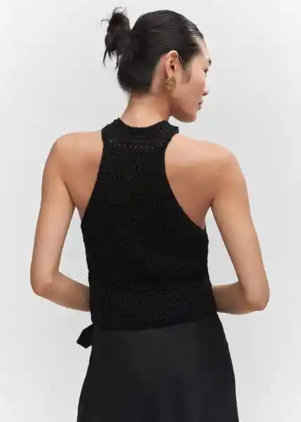 Top Hugo Negro Talla M Mujer Mango