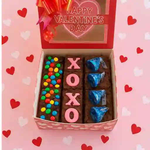 Caja de mini x12 brownis con mensaje