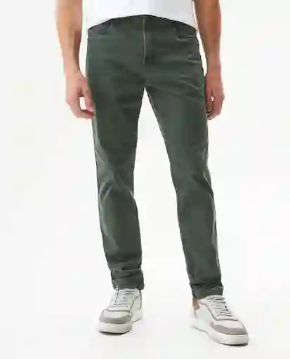 Pantalón Five Pocket Verde Pino Medio Talla 34 Chevignon