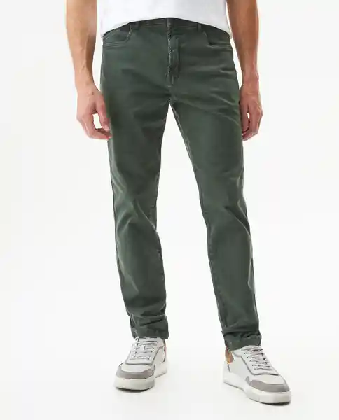 Pantalón Five Pocket Verde Pino Medio Talla 34 Chevignon