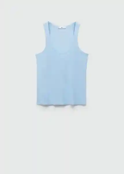 Top Bobar Celeste Talla XS Mujer Mango