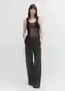 Top Sarea Negro Talla L Mujer Mango