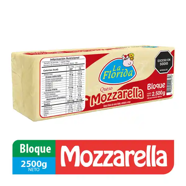 La Florida Queso Mozzarella en Bloque