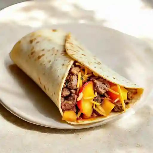 Wrap de lomo viche y durazno