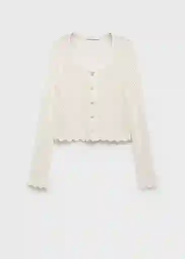 Cárdigan Paqui Offwhite Talla XS Mujer Mango