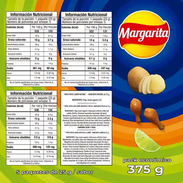 Margarita Snack Papas Surtido 25 g