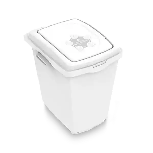 Aro Papelera Blanca Tapa Plana Vaiven 27 L