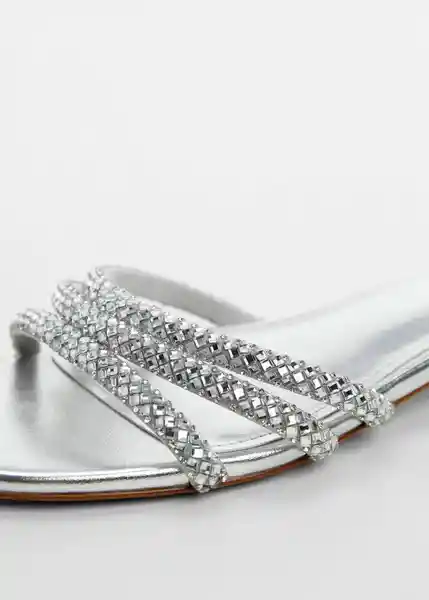 Sandalias Celeste-A Plata Talla 40 Mujer Mango