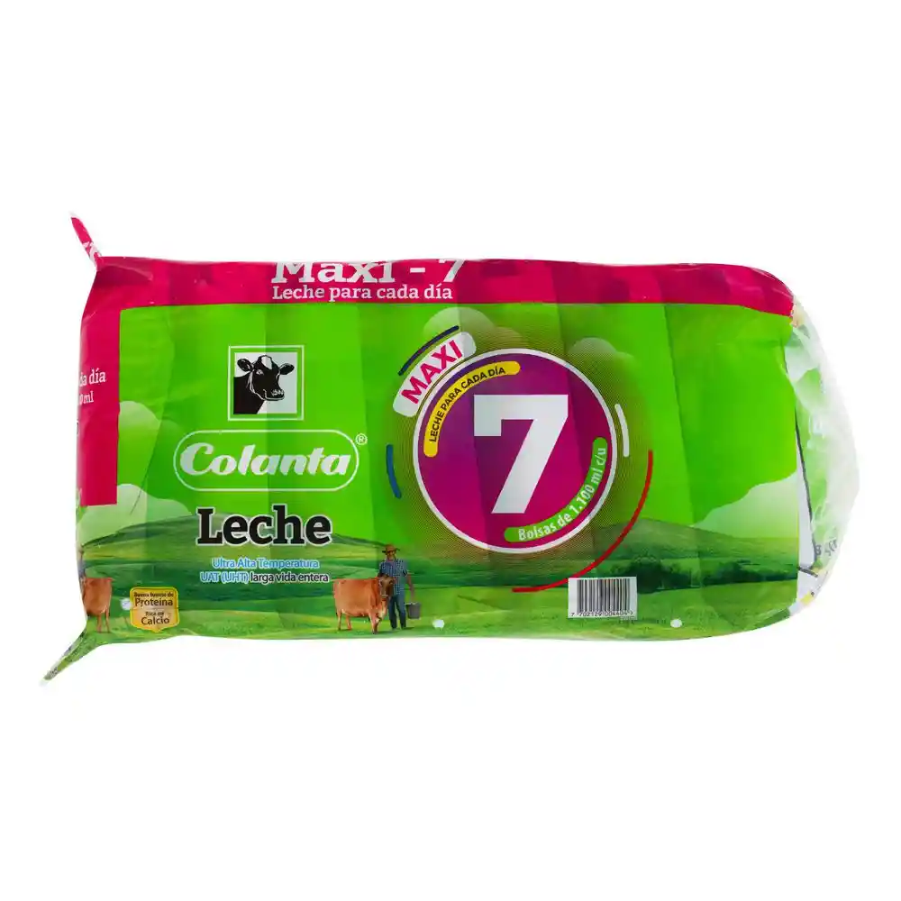 Leche UHT Entera Bolsa X 1100 ml X 7 U