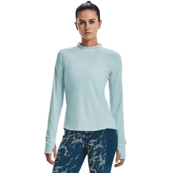 Under Armour Camiseta Outrun The Cold ls Azul Mujer Talla LG