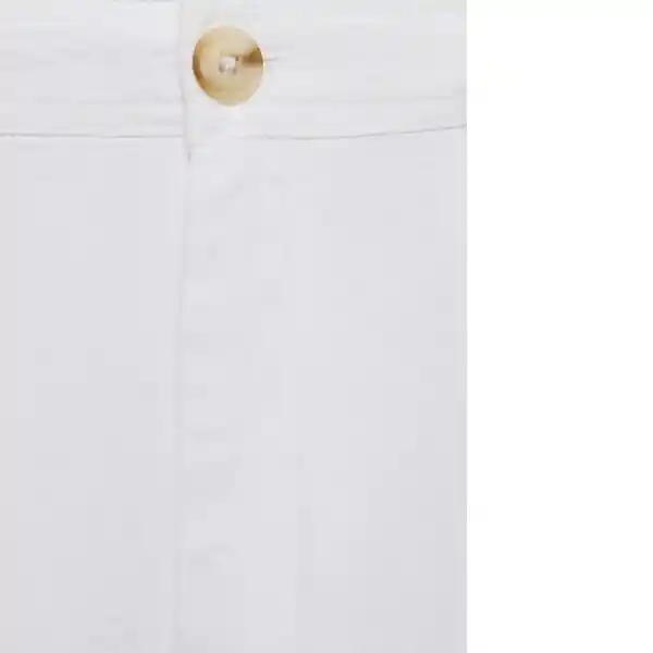 Pantalón Maneli Blanco Talla 34 Mujer Mango