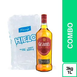 Combo Grants Whisky Escocés Blended Triple Wood + Hielo