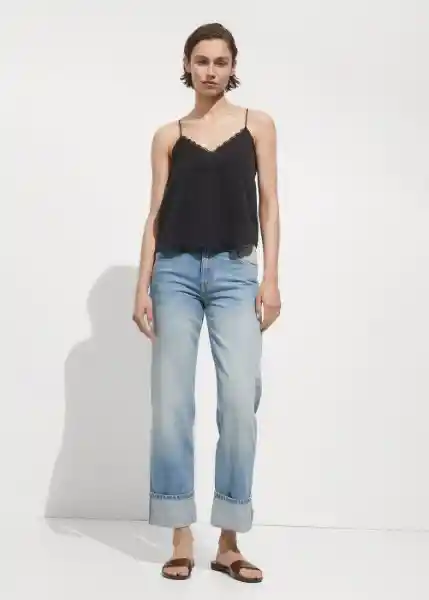 Top Rachy Negro Talla S Mujer Mango