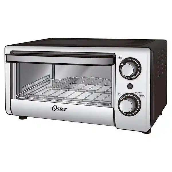 Oster Horno Tostador Tuesta Hornea y Asa Cromado 10 L