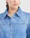 Camisa Slim Fit Femenino Azul Cristalino Claro T M Chevignon