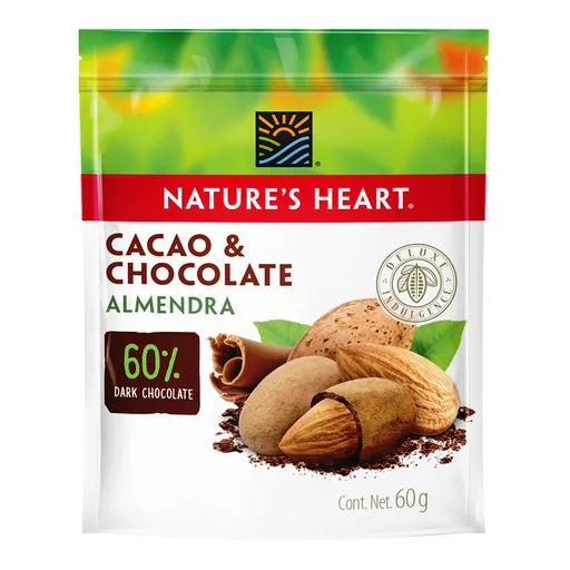 Natures Heart Almendra con Cobertura de Chocolate y Cacao