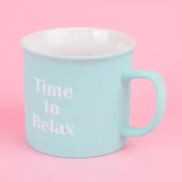 Taza Cerámica de Serie Azul 390 mL Miniso