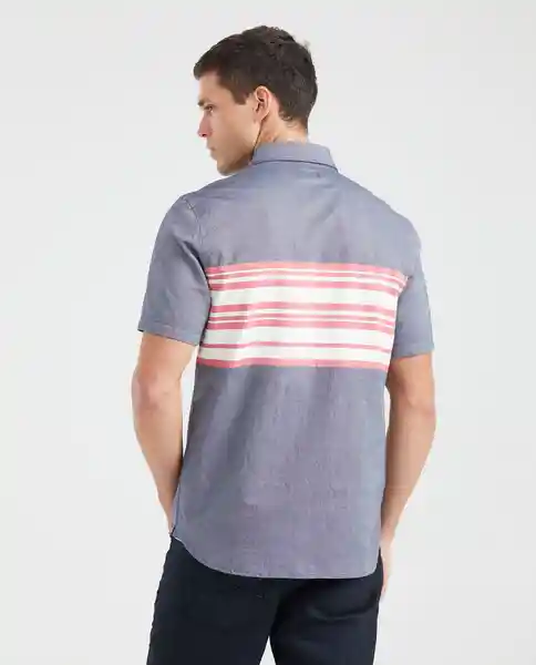 Camiseta Striped Pre-Dyed Azul Dark Ultra Oscuro T. L Chevignon