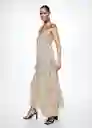 Vestido Lio Crudo Talla L Mujer Mango