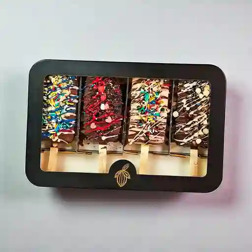 Paletas de Helado X 4Un Azul Rojo