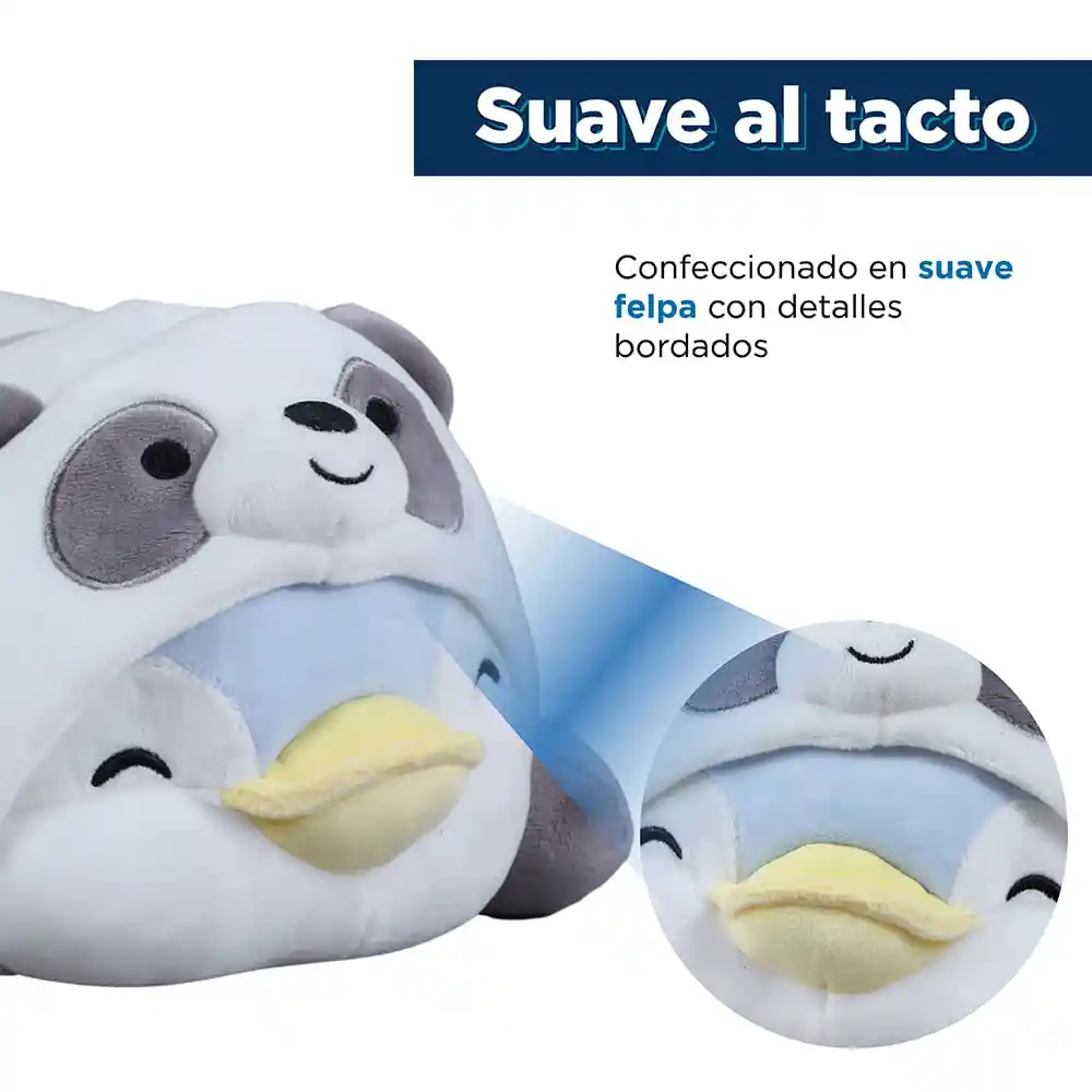 Peluche Mini Pen Series Pingüino Con Disfraces de Panda Miniso