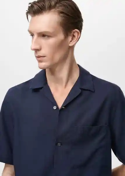 Camisa Malaga Navy Talla S Hombre Mango