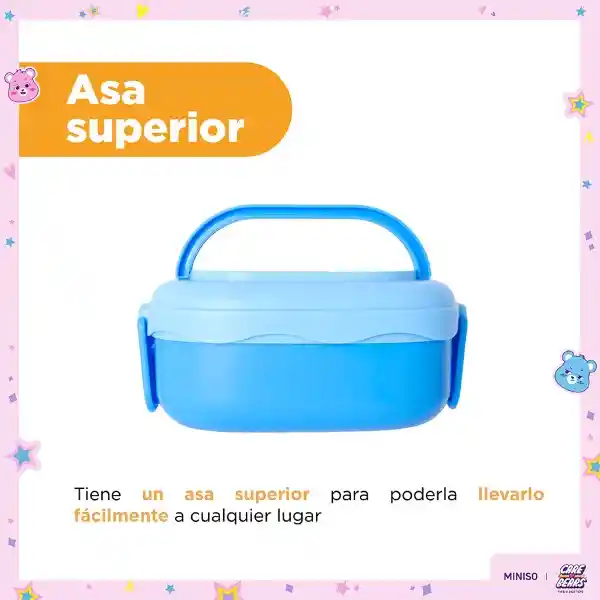 Contenedor de Doble Pared Azul 1600 mL Serie Care Bears Miniso