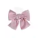 Broche Para Cabello Con Moño Liso Grande Rosa